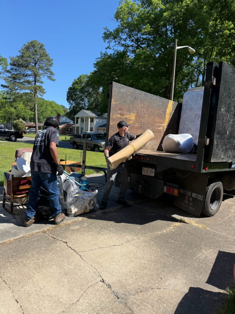 Full service junk removal truck and crew serving Hampton Roads and Chesapeake VA